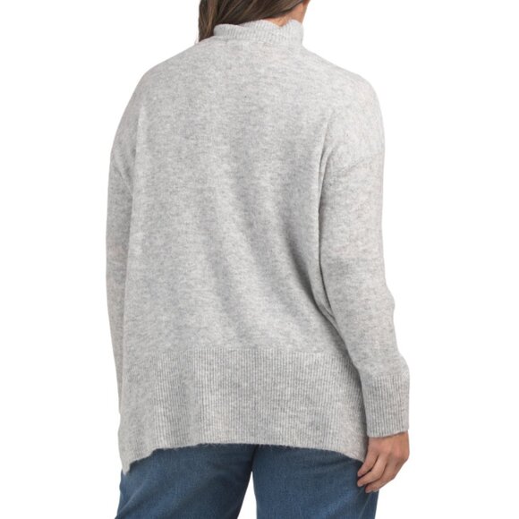 VERO MODA Light Grey Melange Plus Wind Turtleneck Sweater - Picture 2 of 2